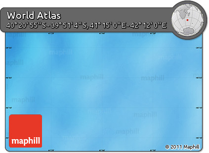 Physical Map of the Area around 40° 6' 0" S, 41° 43' 30" E