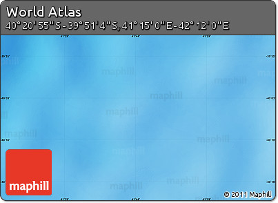 Physical Map of the Area around 40° 6' 0" S, 41° 43' 30" E
