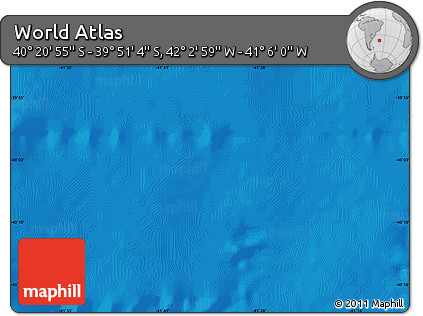 Physical Map of the Area around 40° 6' 0" S, 41° 34' 30" W