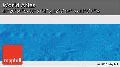 Physical Panoramic Map of the Area around 40° 6' 0" S, 41° 34' 30" W