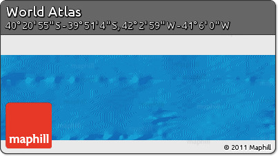 Physical Panoramic Map of the Area around 40° 6' 0" S, 41° 34' 30" W