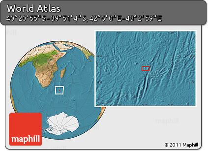 Satellite Location Map of the Area around 40° 6' 0" S, 42° 34' 30" E