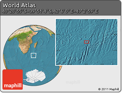 Satellite Location Map of the Area around 40° 6' 0" S, 42° 34' 30" E