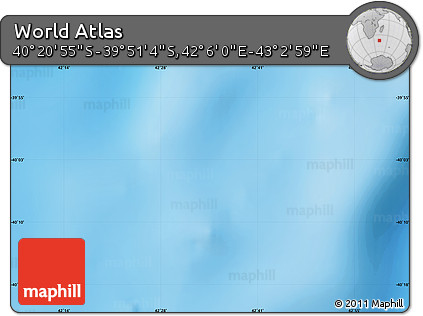 Physical Map of the Area around 40° 6' 0" S, 42° 34' 30" E