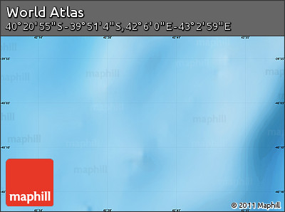 Physical Map of the Area around 40° 6' 0" S, 42° 34' 30" E