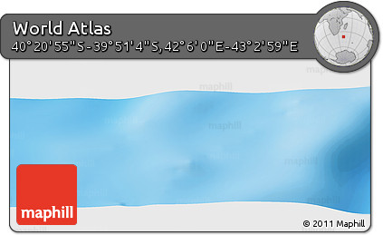 Physical Panoramic Map of the Area around 40° 6' 0" S, 42° 34' 30" E