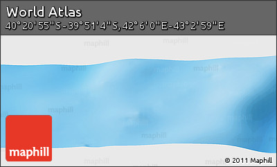 Physical Panoramic Map of the Area around 40° 6' 0" S, 42° 34' 30" E