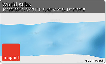 Physical Panoramic Map of the Area around 40° 6' 0" S, 42° 34' 30" E