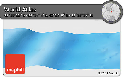 Physical Panoramic Map of the Area around 40° 6' 0" S, 43° 25' 29" E