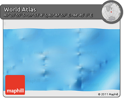 Physical 3D Map of the Area around 40° 6' 0" S, 44° 16' 29" E