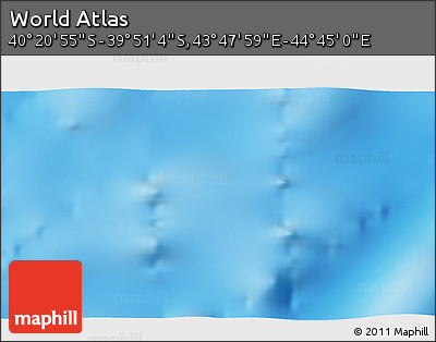 Physical 3D Map of the Area around 40° 6' 0" S, 44° 16' 29" E