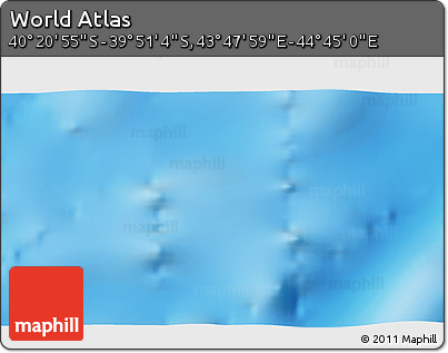 Physical 3D Map of the Area around 40° 6' 0" S, 44° 16' 29" E