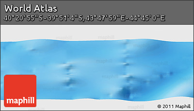 Physical Panoramic Map of the Area around 40° 6' 0" S, 44° 16' 29" E