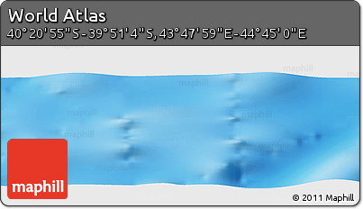 Physical Panoramic Map of the Area around 40° 6' 0" S, 44° 16' 29" E