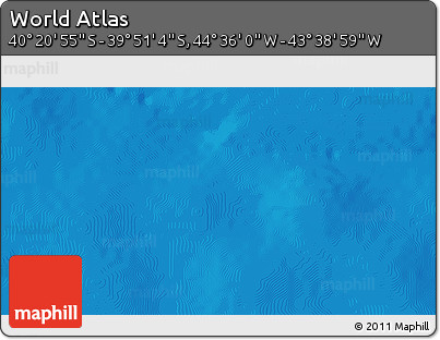 Physical 3D Map of the Area around 40° 6' 0" S, 44° 7' 30" W