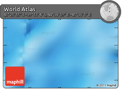 Physical Map of the Area around 40° 6' 0" S, 45° 7' 30" E