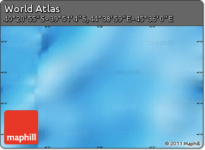 Physical Map of the Area around 40° 6' 0" S, 45° 7' 30" E