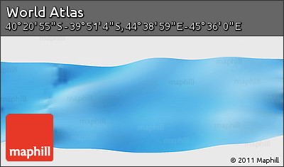 Physical Panoramic Map of the Area around 40° 6' 0" S, 45° 7' 30" E