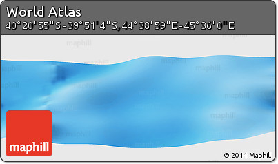 Physical Panoramic Map of the Area around 40° 6' 0" S, 45° 7' 30" E