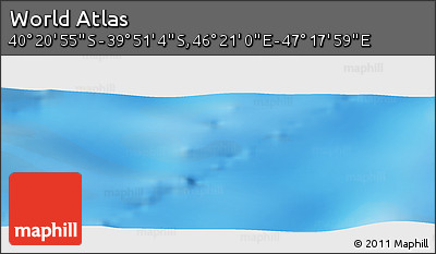 Physical Panoramic Map of the Area around 40° 6' 0" S, 46° 49' 30" E