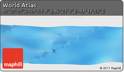 Physical Panoramic Map of the Area around 40° 6' 0" S, 46° 49' 30" E