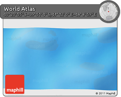 Physical 3D Map of the Area around 40° 6' 0" S, 47° 40' 29" E
