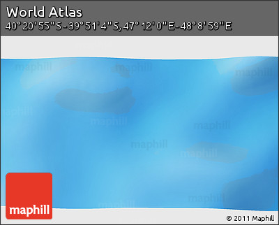 Shaded Relief 3D Map of the Area around 40° 6' 0" S, 47° 40' 29" E