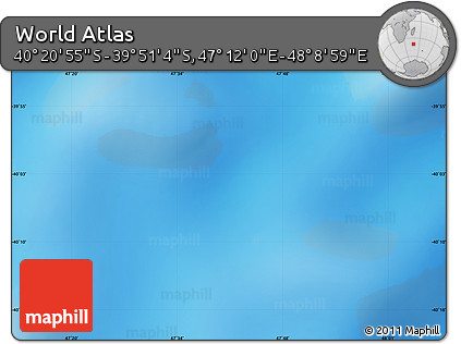Physical Map of the Area around 40° 6' 0" S, 47° 40' 29" E