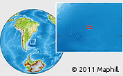 Physical Location Map of the area around 40° 6' 0" S, 47° 31' 29" W
