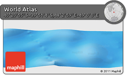 Physical Panoramic Map of the Area around 40° 6' 0" S, 48° 31' 29" E
