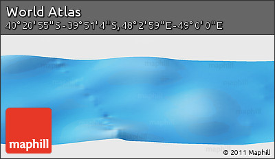Physical Panoramic Map of the Area around 40° 6' 0" S, 48° 31' 29" E