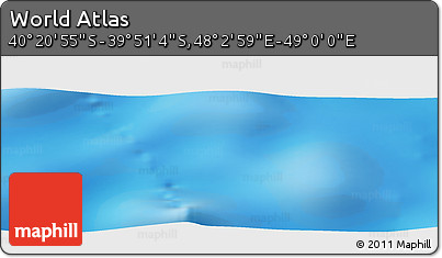 Physical Panoramic Map of the Area around 40° 6' 0" S, 48° 31' 29" E
