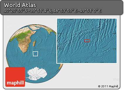 Satellite Location Map of the Area around 40° 6' 0" S, 49° 22' 30" E