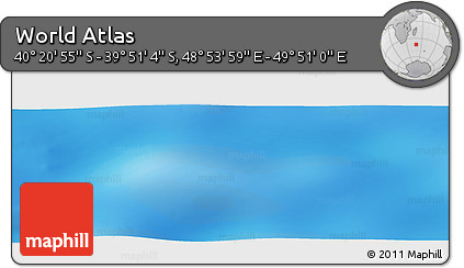 Physical Panoramic Map of the Area around 40° 6' 0" S, 49° 22' 30" E