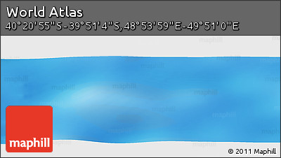 Physical Panoramic Map of the Area around 40° 6' 0" S, 49° 22' 30" E