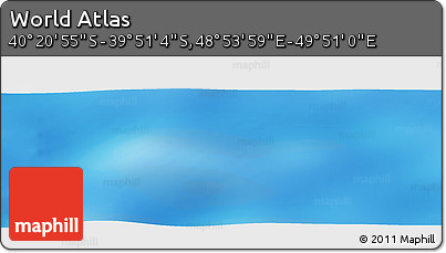 Physical Panoramic Map of the Area around 40° 6' 0" S, 49° 22' 30" E