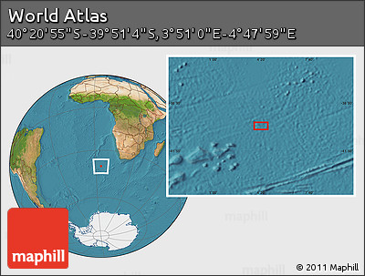 Satellite Location Map of the Area around 40° 6' 0" S, 4° 19' 30" E