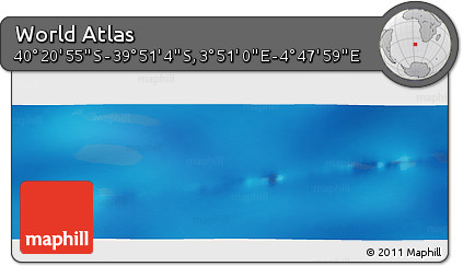 Physical Panoramic Map of the Area around 40° 6' 0" S, 4° 19' 30" E