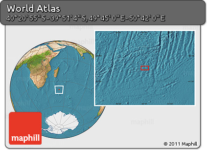 Satellite Location Map of the Area around 40° 6' 0" S, 50° 13' 30" E