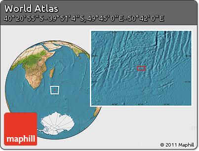 Satellite Location Map of the Area around 40° 6' 0" S, 50° 13' 30" E