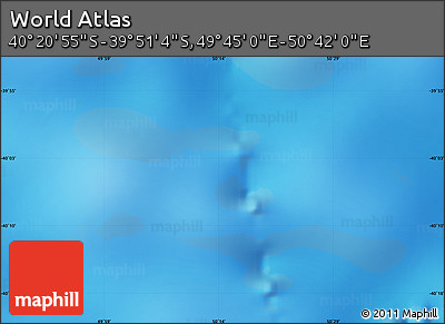 Physical Map of the Area around 40° 6' 0" S, 50° 13' 30" E