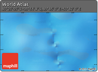 Physical Map of the Area around 40° 6' 0" S, 50° 13' 30" E