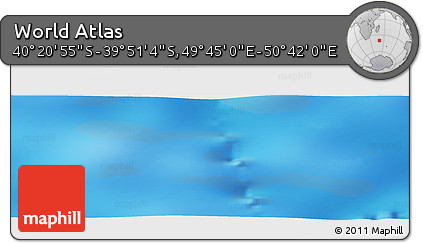 Physical Panoramic Map of the Area around 40° 6' 0" S, 50° 13' 30" E