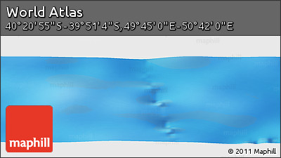 Physical Panoramic Map of the Area around 40° 6' 0" S, 50° 13' 30" E