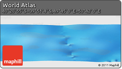 Physical Panoramic Map of the Area around 40° 6' 0" S, 50° 13' 30" E