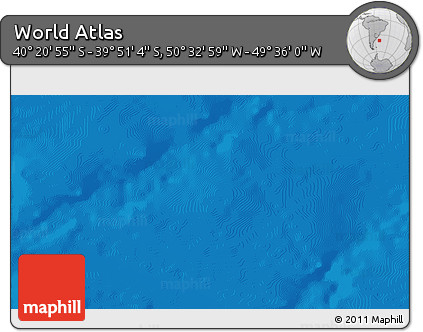 Physical 3D Map of the Area around 40° 6' 0" S, 50° 4' 30" W