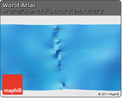 Physical 3D Map of the Area around 40° 6' 0" S, 51° 4' 30" E
