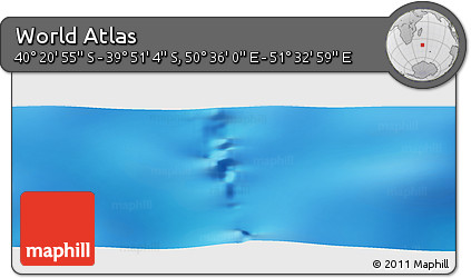 Physical Panoramic Map of the Area around 40° 6' 0" S, 51° 4' 30" E
