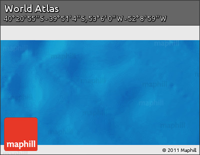 Physical 3D Map of the Area around 40° 6' 0" S, 52° 37' 30" W