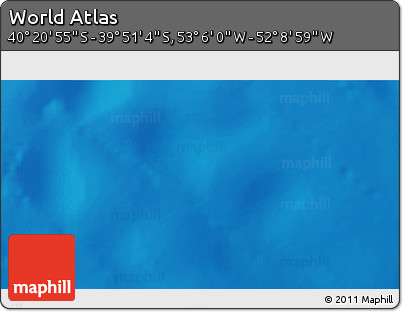 Physical 3D Map of the Area around 40° 6' 0" S, 52° 37' 30" W
